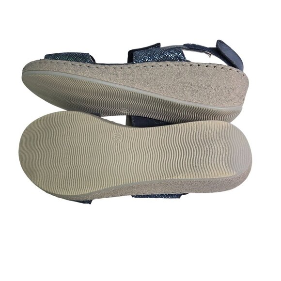 Florance Made In Italy Blue Leather Glitter Detail Strappy Sandals Size 6 - Picture 5 of 10